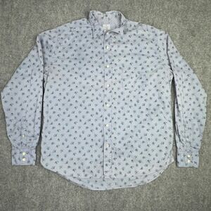 Hartford Shirt Mens XL Blue Floral Long Sleeve Button French Coastal Preppy